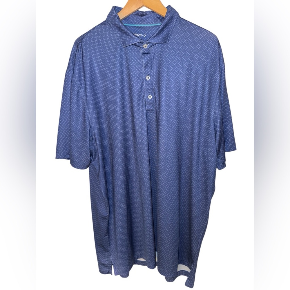 Johnnie-O Monty Printed Prep-Formance Jersey Polo in Lake blue print men’s sz XL